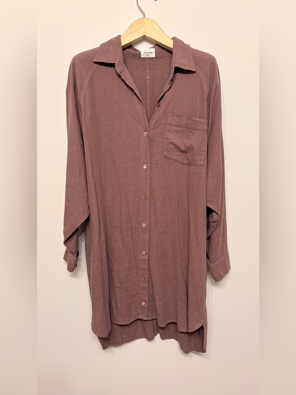 Aritzia Wilfred rust brown linen dress sz m medium preloved